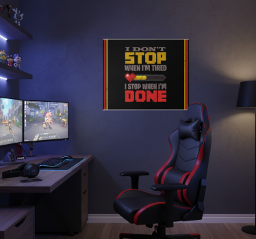 Poster videojuego no me detengo cuando estoy cansado - TenVinilo