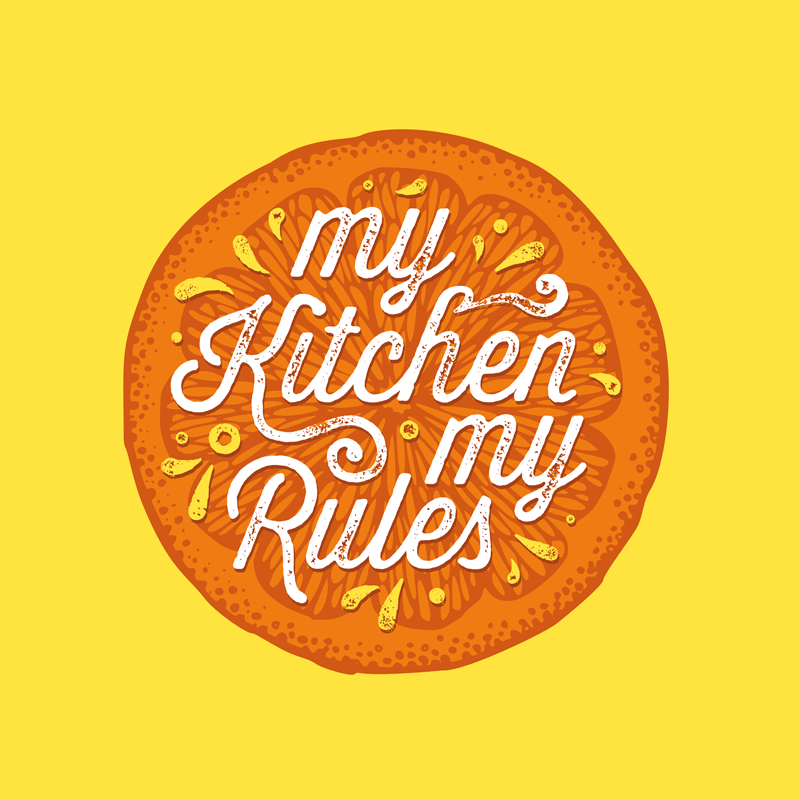 Poster cocina dibujo a mano naranja - TenVinilo