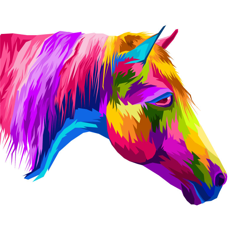 Poster salón caballos multicolores - TenVinilo