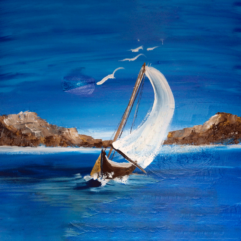 Poster salón barcos de vela en lienzo - TenVinilo