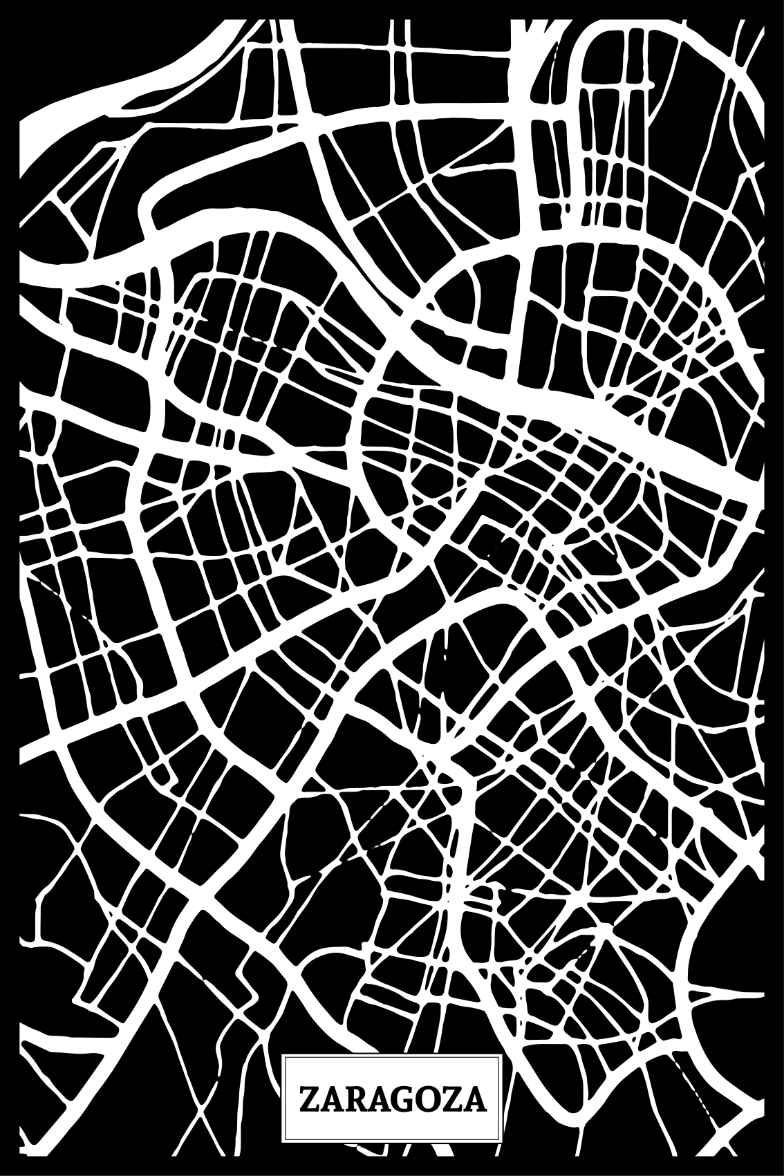 Poster salón mapa topográfico de zaragoza - TenVinilo