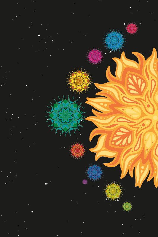 Poster juvenil mandalas del sistema solar - TenVinilo