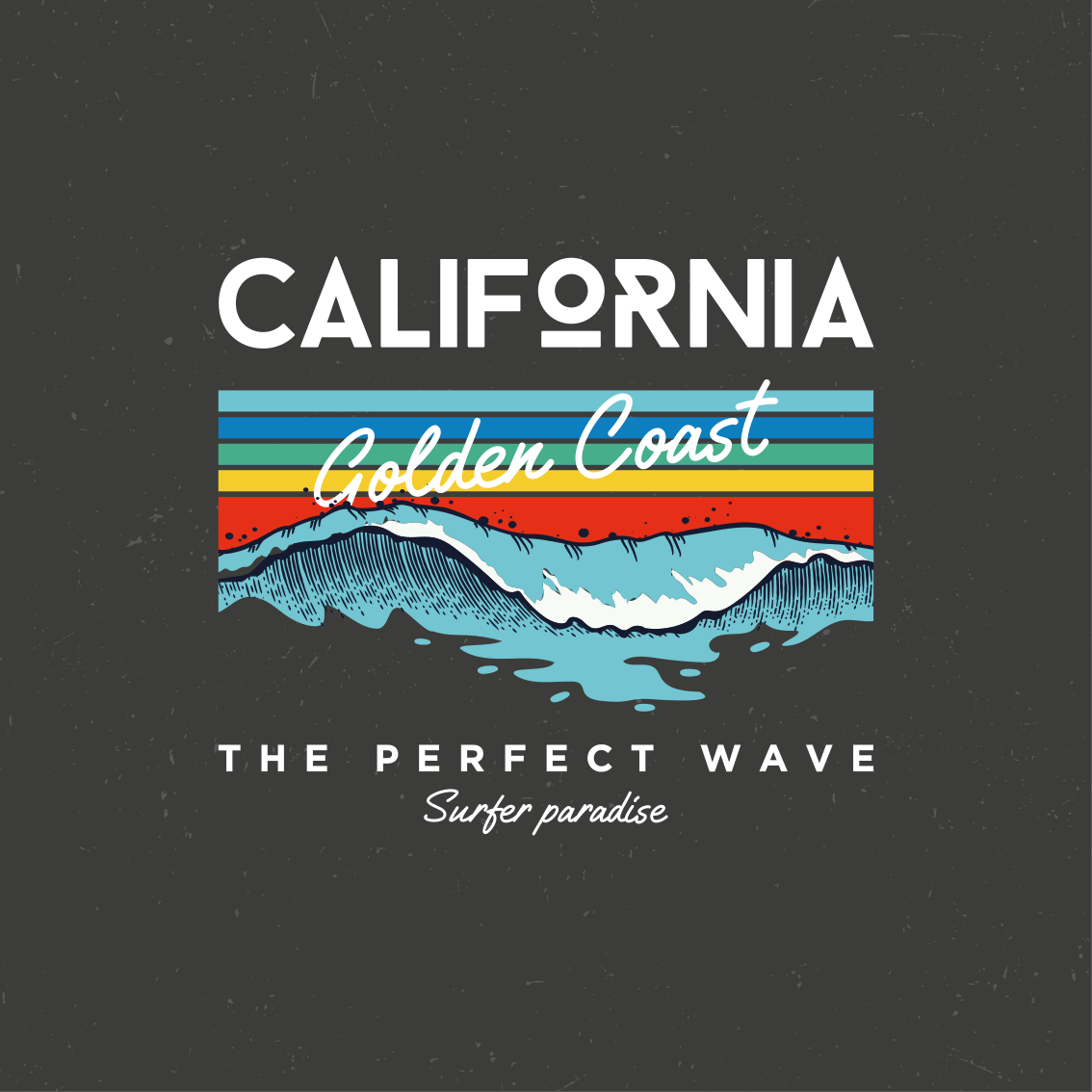 Poster ciudades olas de playa de california - TenVinilo