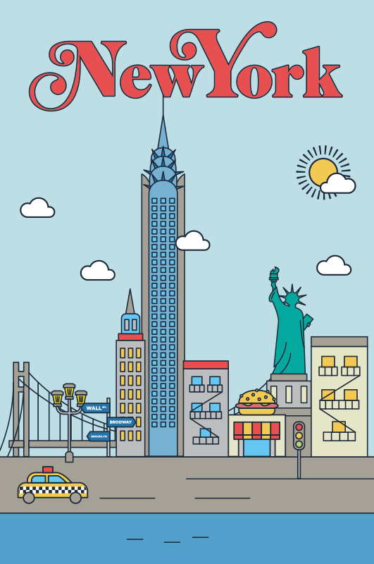Poster ciudades nueva york - TenVinilo
