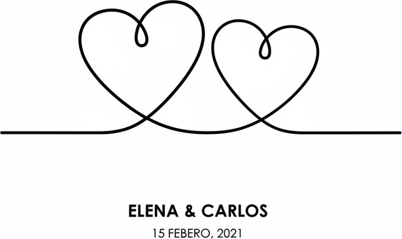 Poster con nombre corazón de una línea - TenVinilo