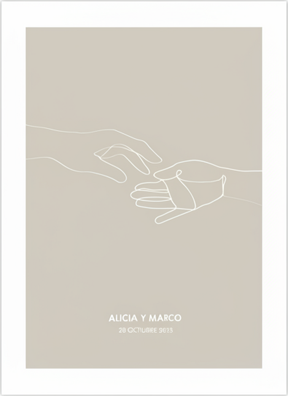 Poster con nombre manos minimalistas extendidas - TenVinilo