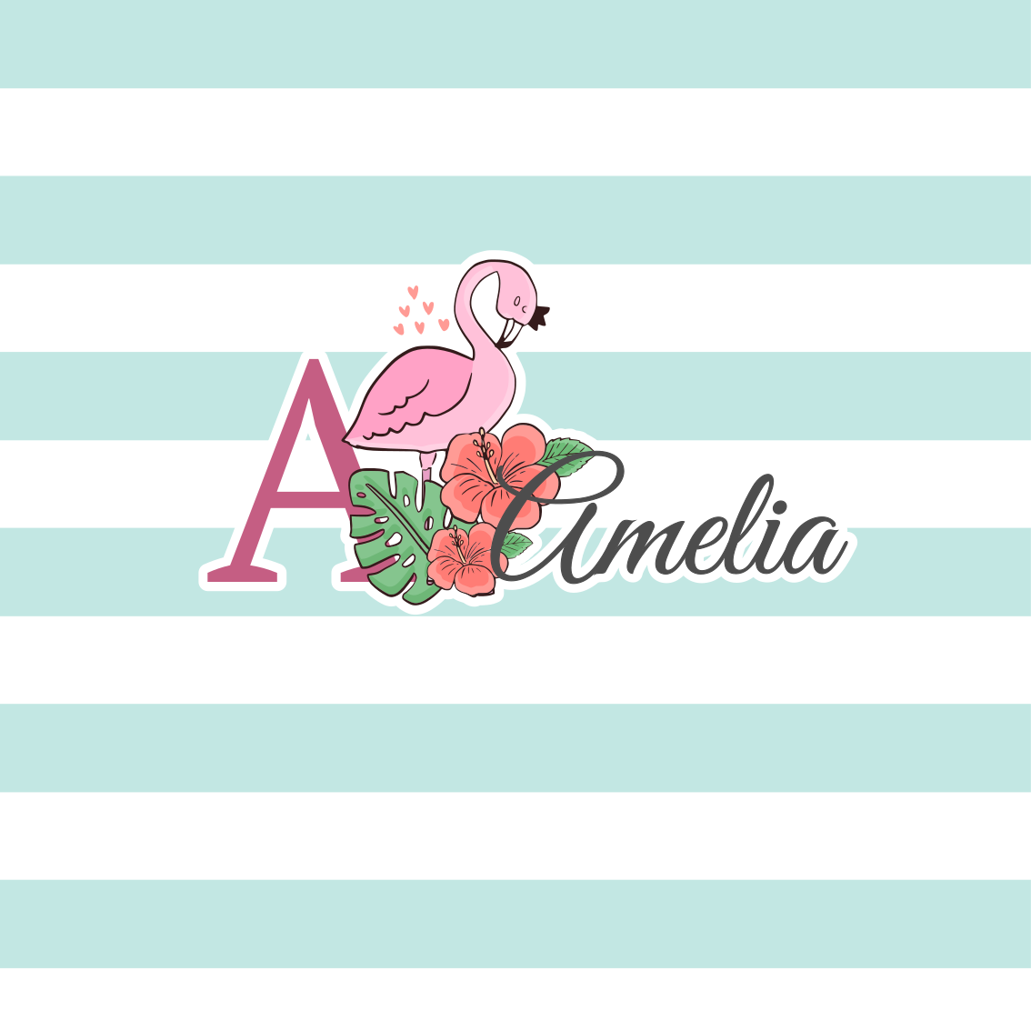 Poster con nombre detalle de flamenco personalizado - TenVinilo