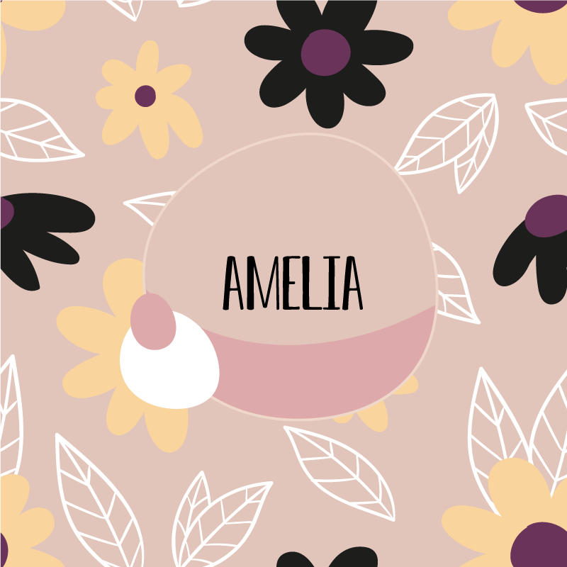 Poster con nombre creación floral de nombres - TenVinilo