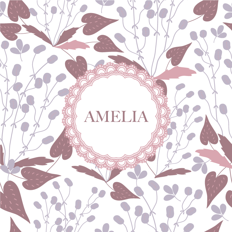 Poster con nombre diseño floral de nombre - TenVinilo