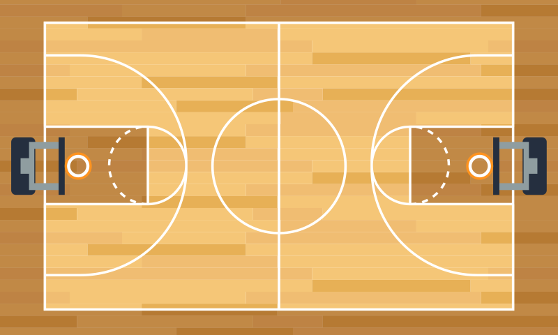 Poster baloncesto alfombra vinílica juvenil cancha - TenVinilo