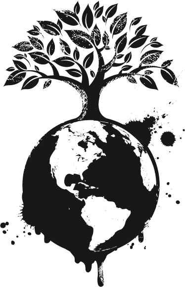Poster árboles y vinilo decorativo de globo y árbol - TenVinilo