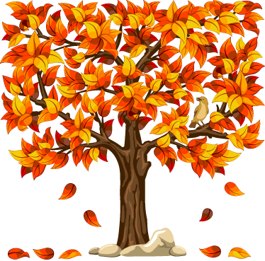 Poster árboles vinilo decorativo otoño vegetal - TenVinilo