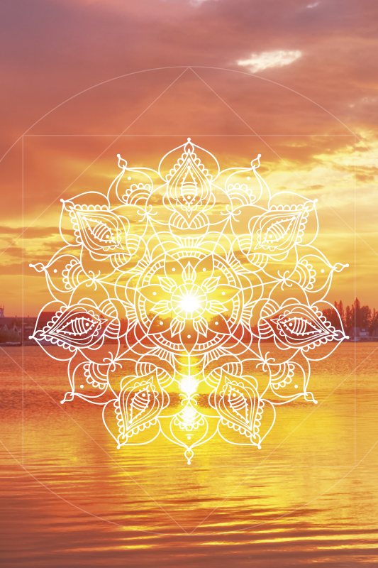 Poster paisajes mandala caída del sol - TenVinilo
