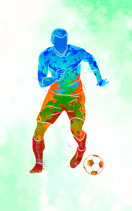 Poster fútbol jugador acuarelado - TenVinilo