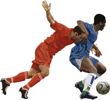 Poster fútbol vinilo decorativo jugadores de fútbol - TenVinilo