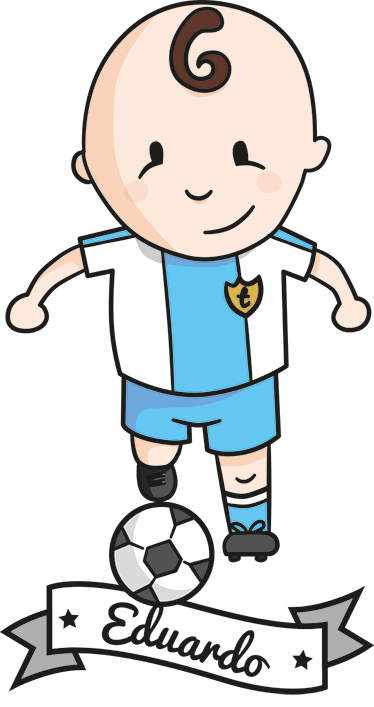 Poster fútbol vinilo personalizable tenviniño futbolista - TenVinilo