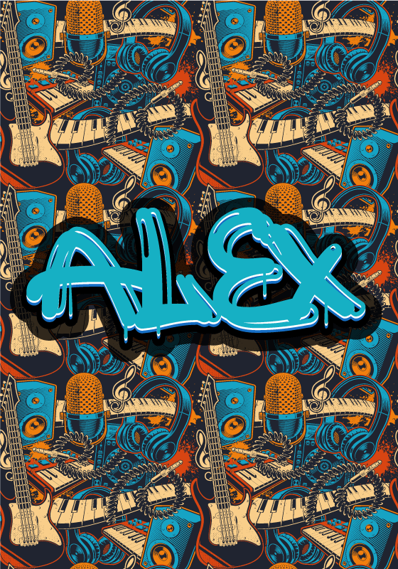 Cartel de graffiti de música retro personalizado - TenVinilo