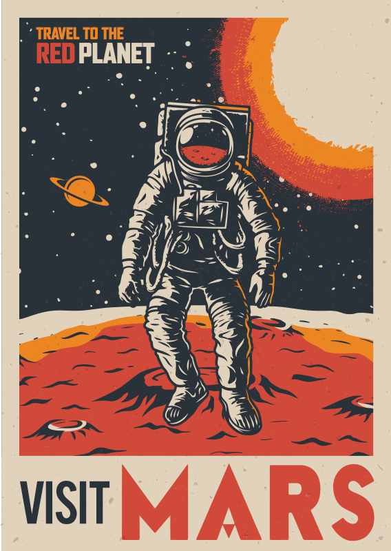 Impresiones del cartel del lugar del astronauta - TenVinilo
