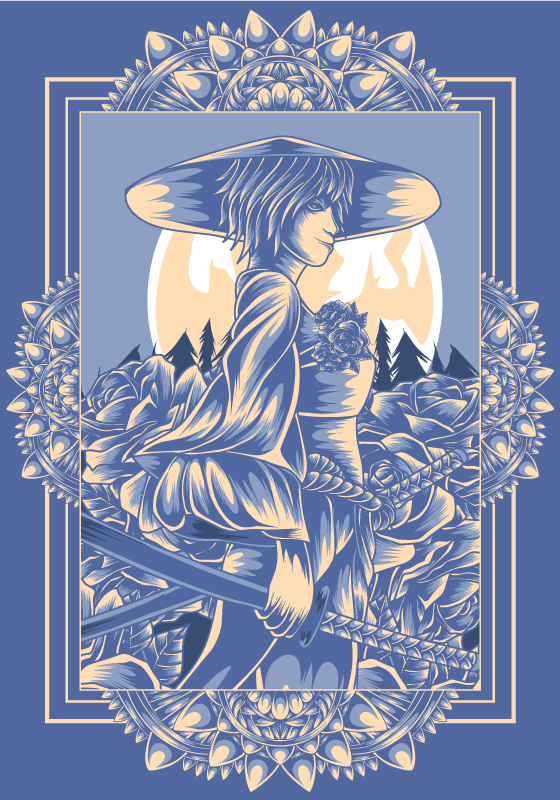 Impresión de cartel de anime samurai - TenVinilo