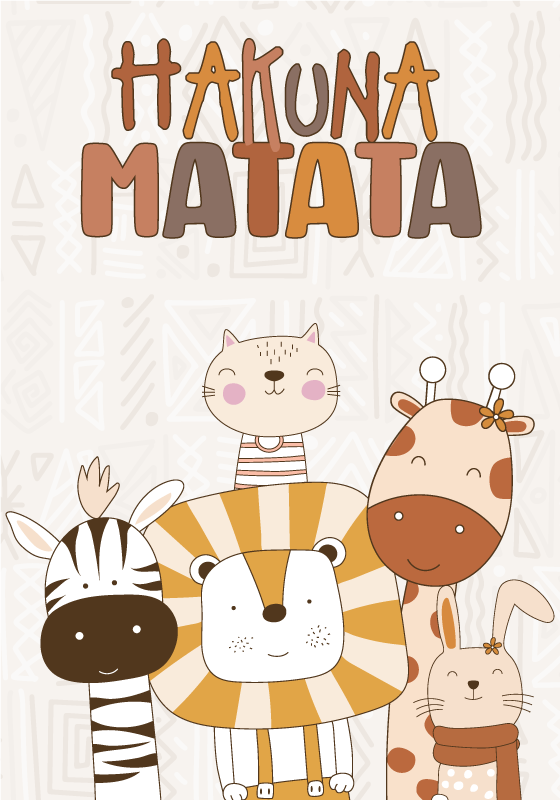 Poster dormitorio infantil hakuna matata - TenVinilo