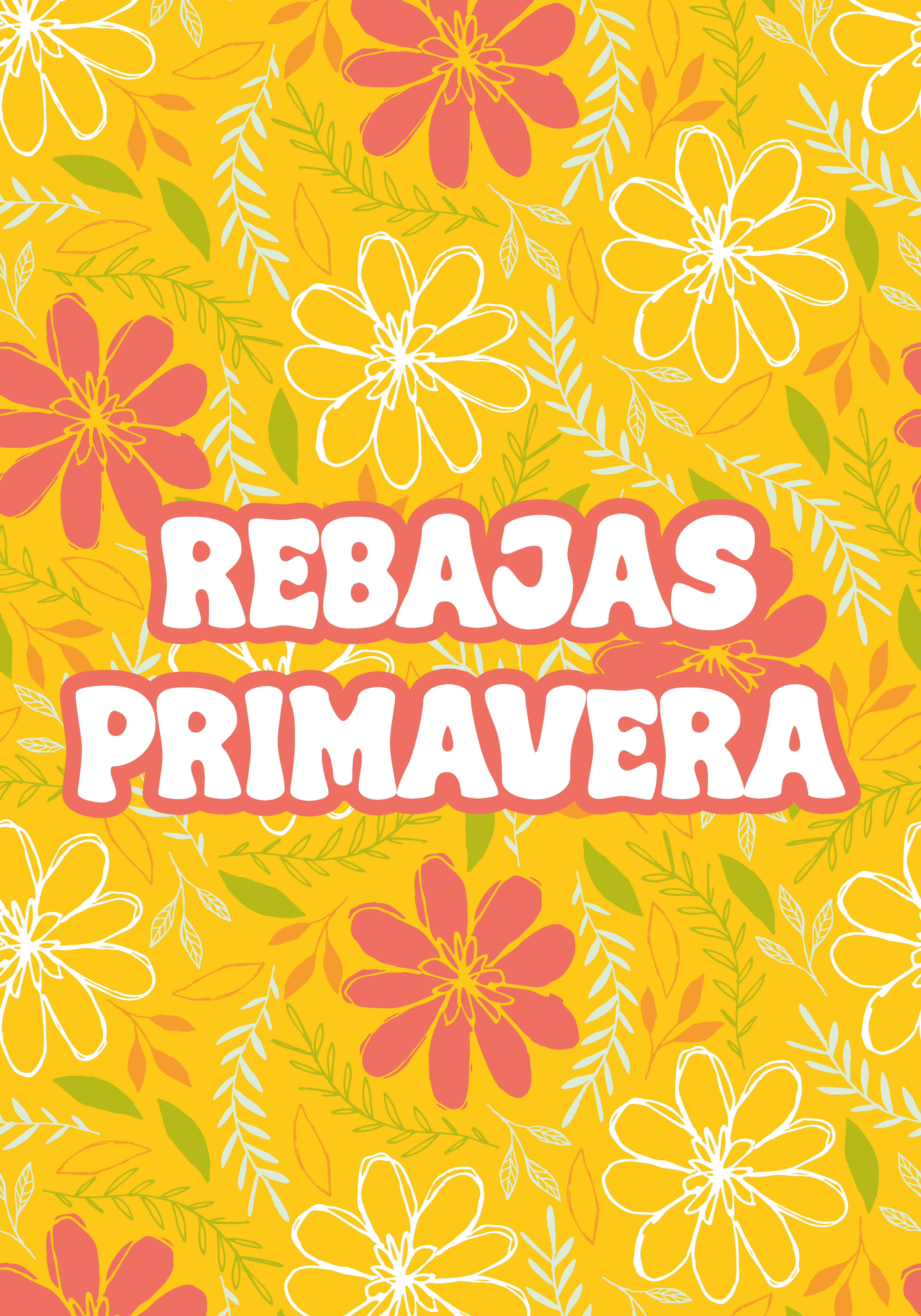 Poster flores flores de rebajas de primavera - TenVinilo