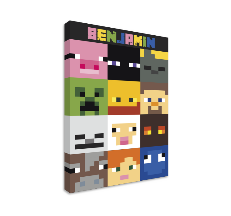 Cuadro personalizable caras pixeladas de juegos - TenVinilo