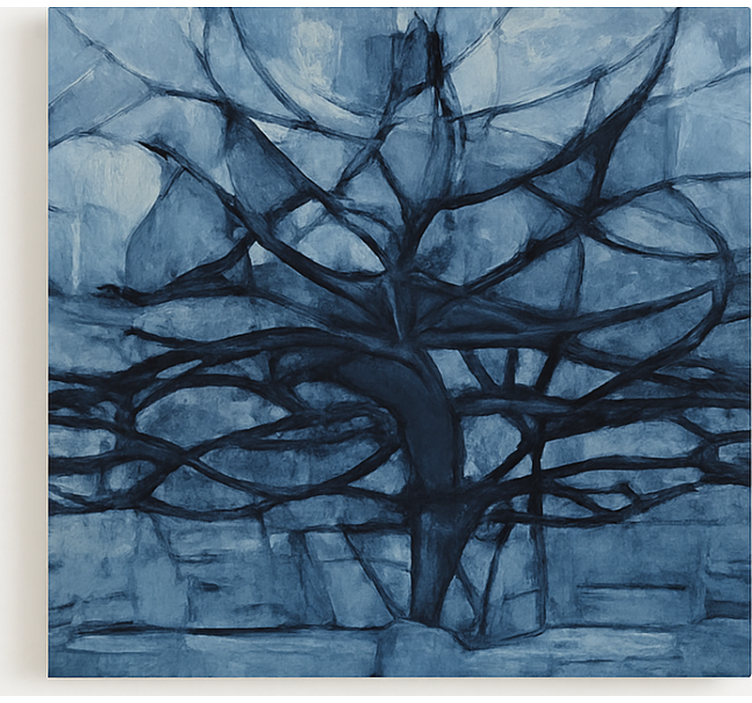 Cuadro de árboles diseño en tonos grises - TenVinilo