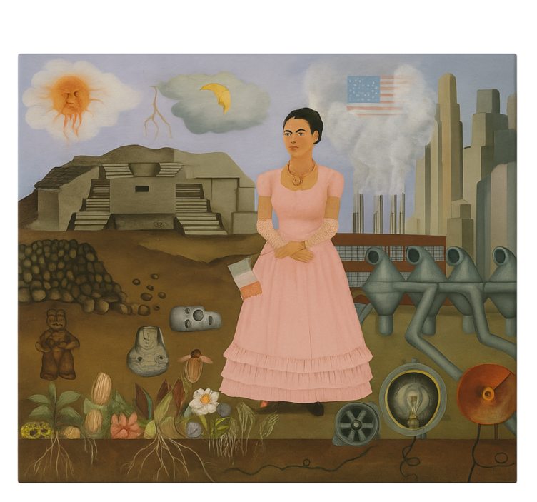 Cuadro artístico frida khalo en la frontera - TenVinilo
