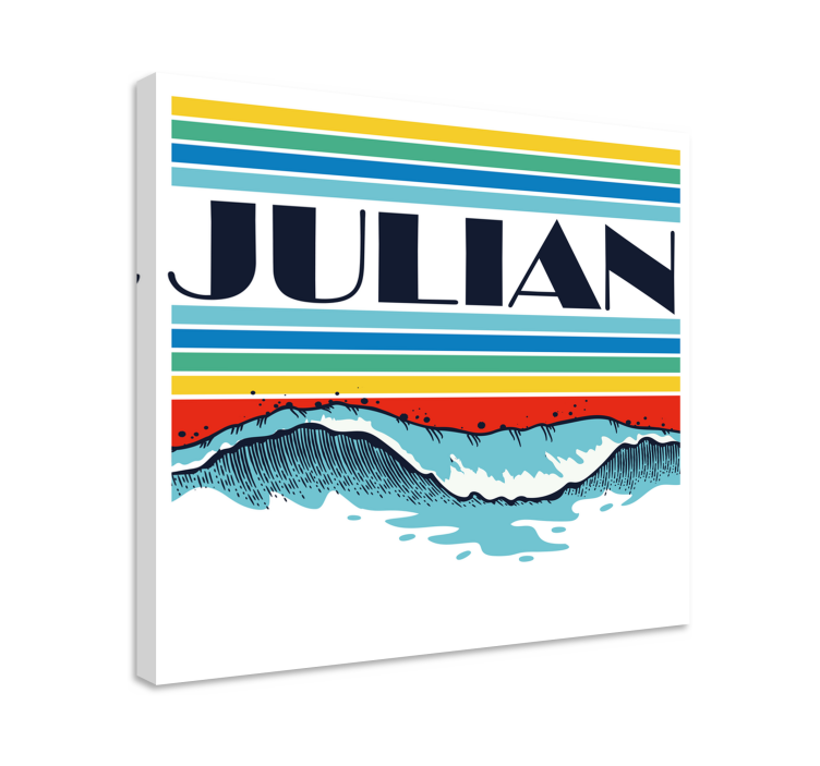 Cuadro con nombre y olas vintage - TenVinilo