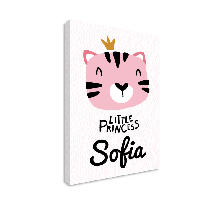 Cuadro infantil Bebe gato estilo nordico con nobre - TenVinilo