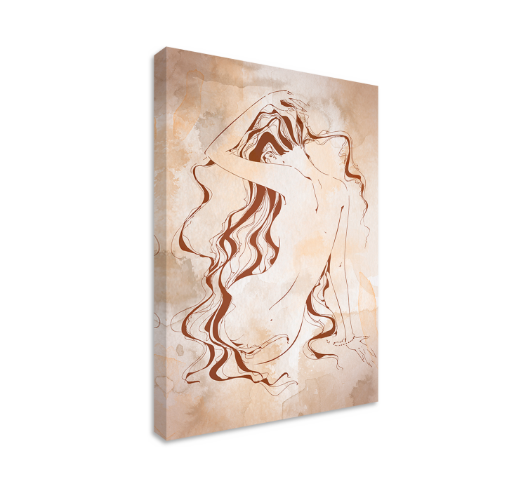 Cuadro para baños mujer cabello largo - TenVinilo