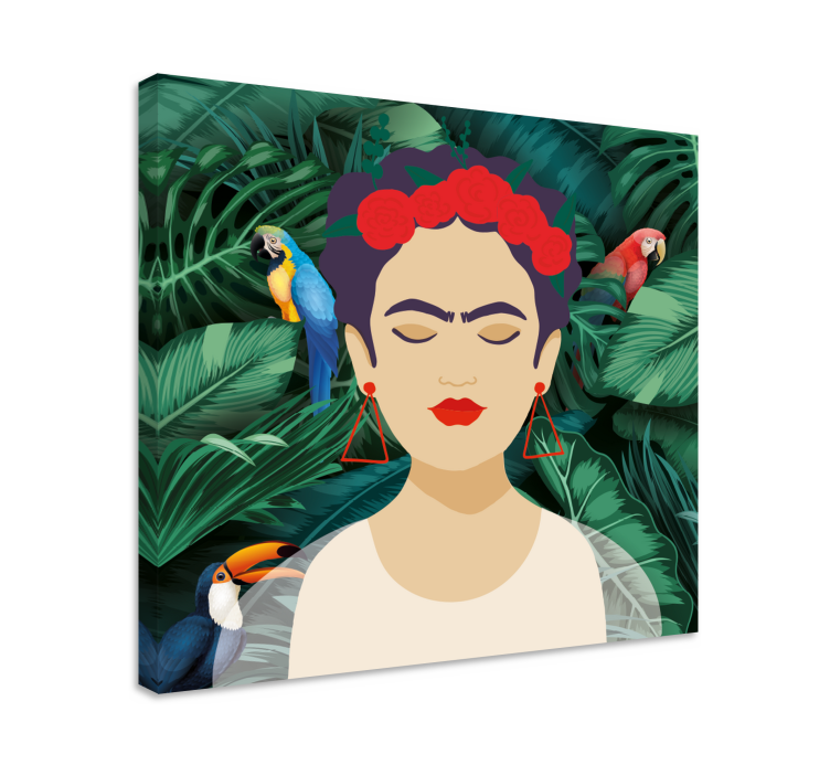 Cuadro personajes Frida y animales - TenVinilo