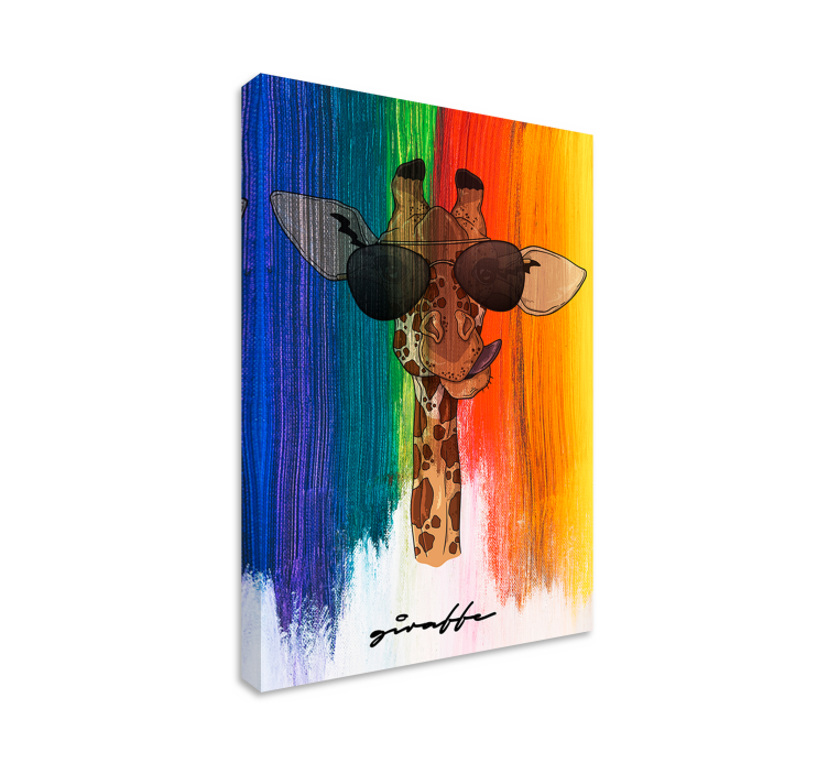 Cuadro animales Jirafa arcoiris - TenVinilo