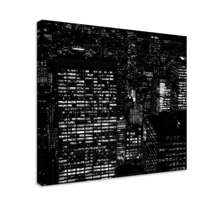 Cuadro ciudades skyline nocturno - TenVinilo