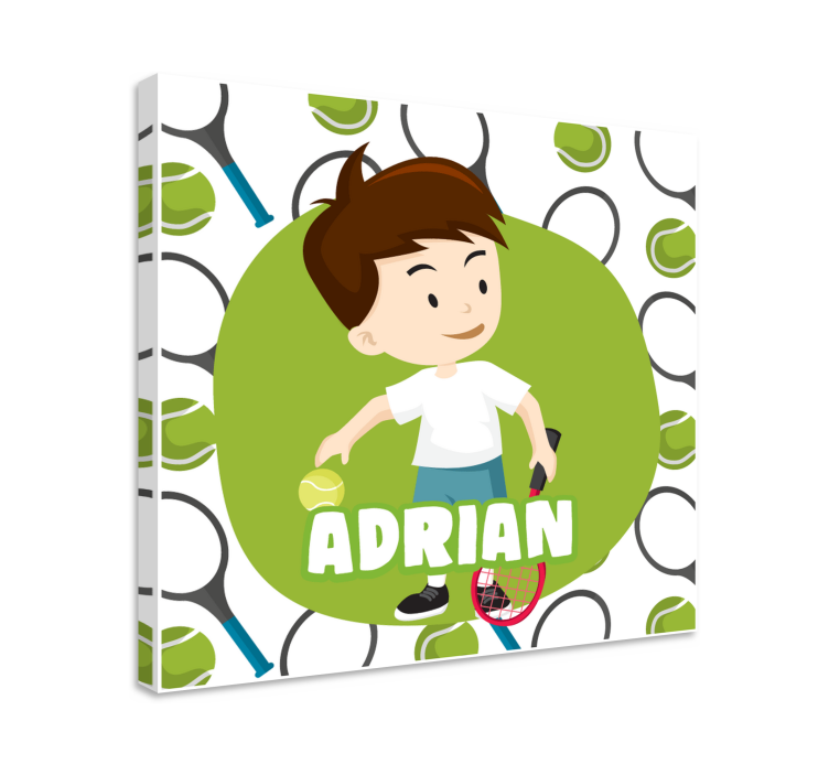 Cuadro personalizable Jugador de tenis infantil con nombre - TenVinilo