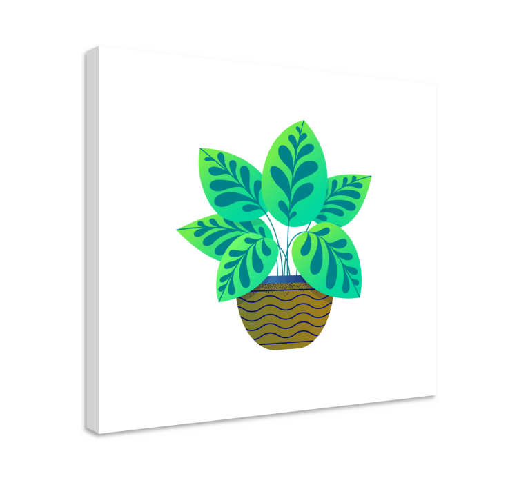 Cuadro de flores follaje verde exuberante - TenVinilo