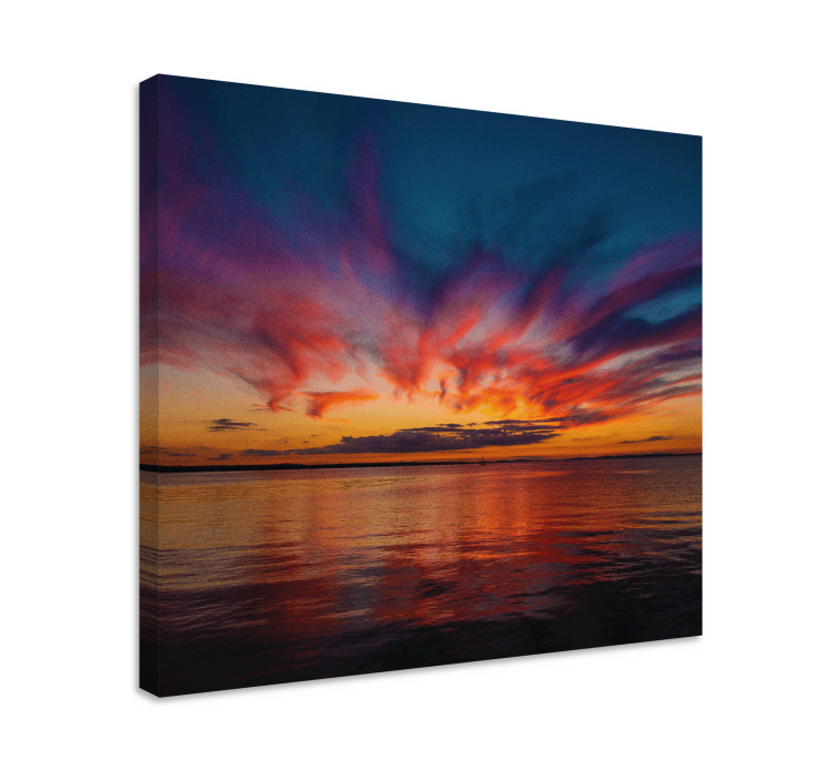 Cuadro paisajes reflejos de un atardecer majestuoso - TenVinilo
