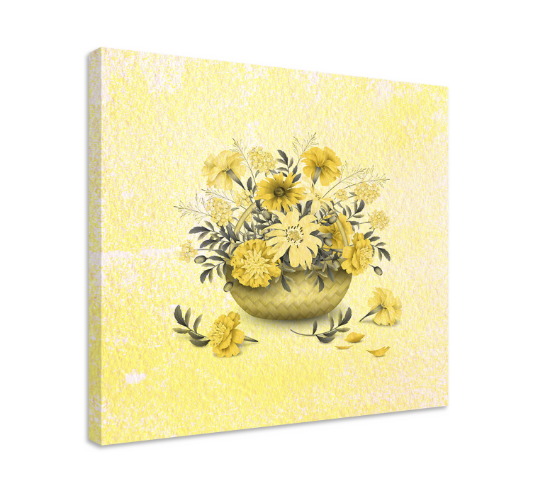 Cuadro de flores arreglo floral amarillo - TenVinilo
