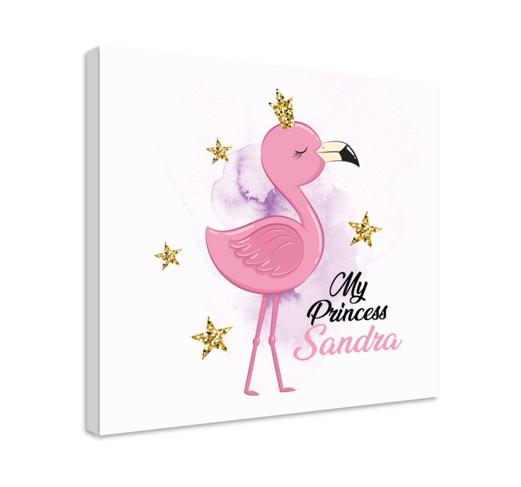 Cuadro animales mi princesa flamingo con nombre - TenVinilo