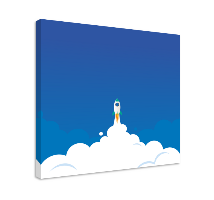 Cuadro de dinosaurios aventura de lanzamiento de cohete - TenVinilo