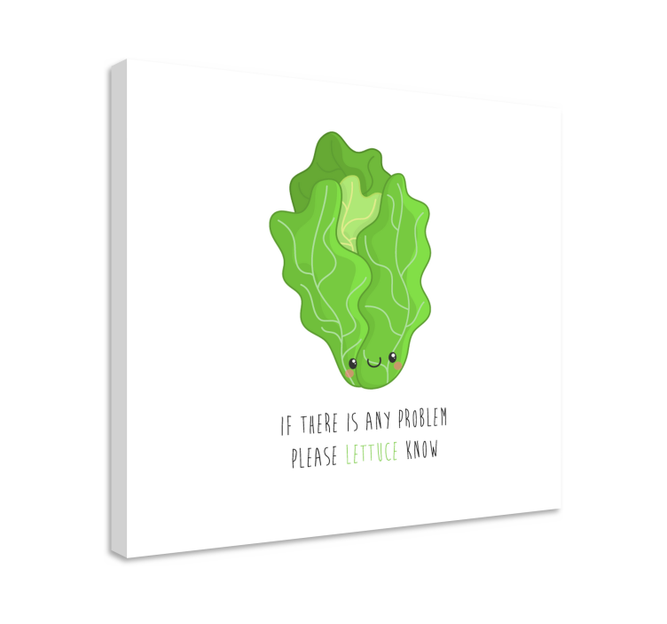 Cuadro bodegones personaje lechuga feliz - TenVinilo