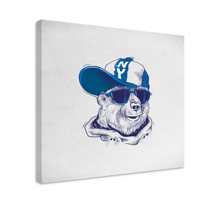 Cuadro animales estilo oso cool - TenVinilo