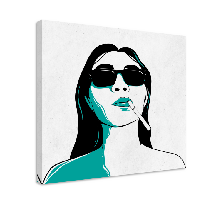 Cuadro moderno Mujer cara fumando - TenVinilo