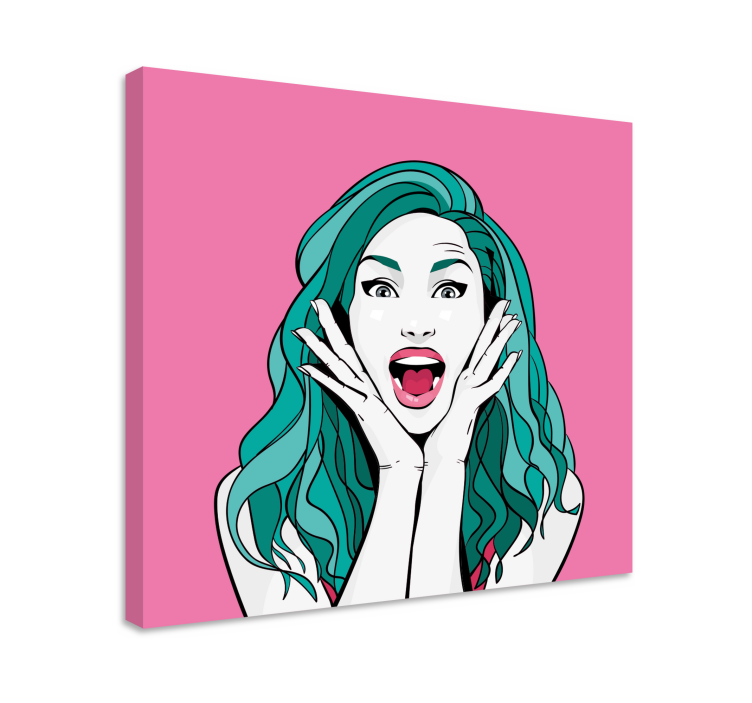 Cuadro moderno Mujer gritando estilo pop art - TenVinilo