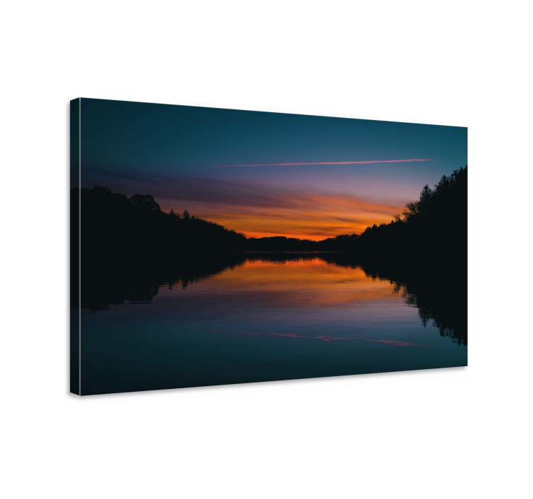Cuadro paisajes reflejo serene del atardecer - TenVinilo