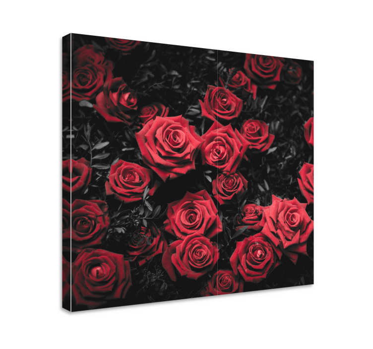 Cuadro de flores Blanco y negro con rosas rojas - TenVinilo