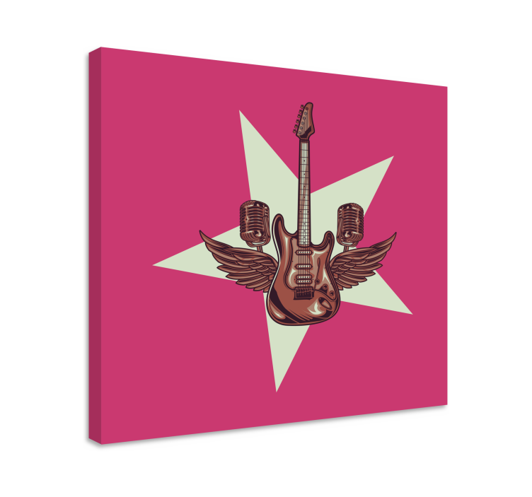 Cuadro musical alas de guitarra eléctrica - TenVinilo