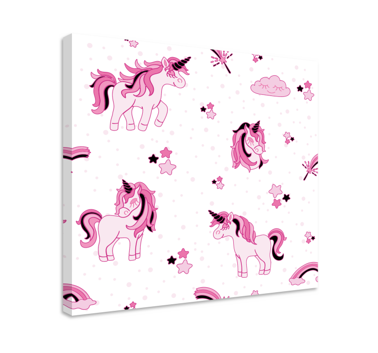 Cuadro de unicornios con patrones adorables - TenVinilo