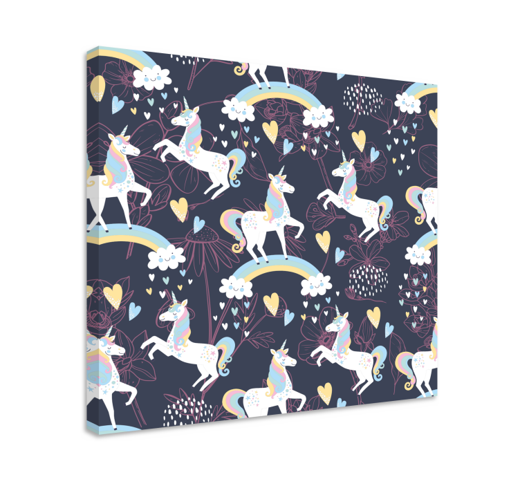 Cuadro de unicornios encantadores jugando - TenVinilo