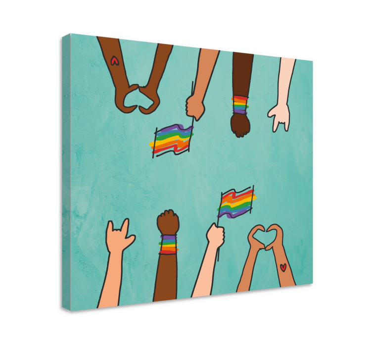 Cuadro casa Orgullo gay estilo doodle - TenVinilo